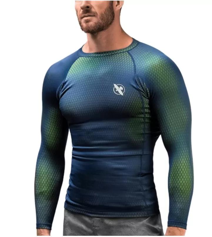 Hayabusa "Fusion" Longsleeves Rashguard - Blue&Green