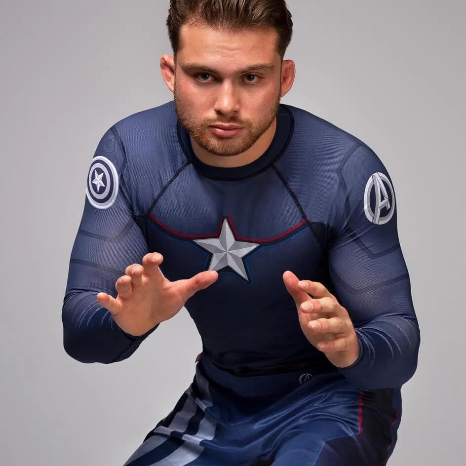 Hayabusa x Marvel "Captain America" Long Sleeve Rashguard (Limited Edition)