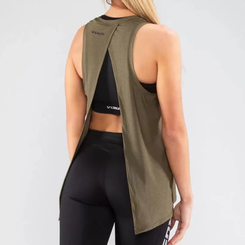 VIRUS WPC25 The OG Tie Back Tank- Női Fitness top - Zöld