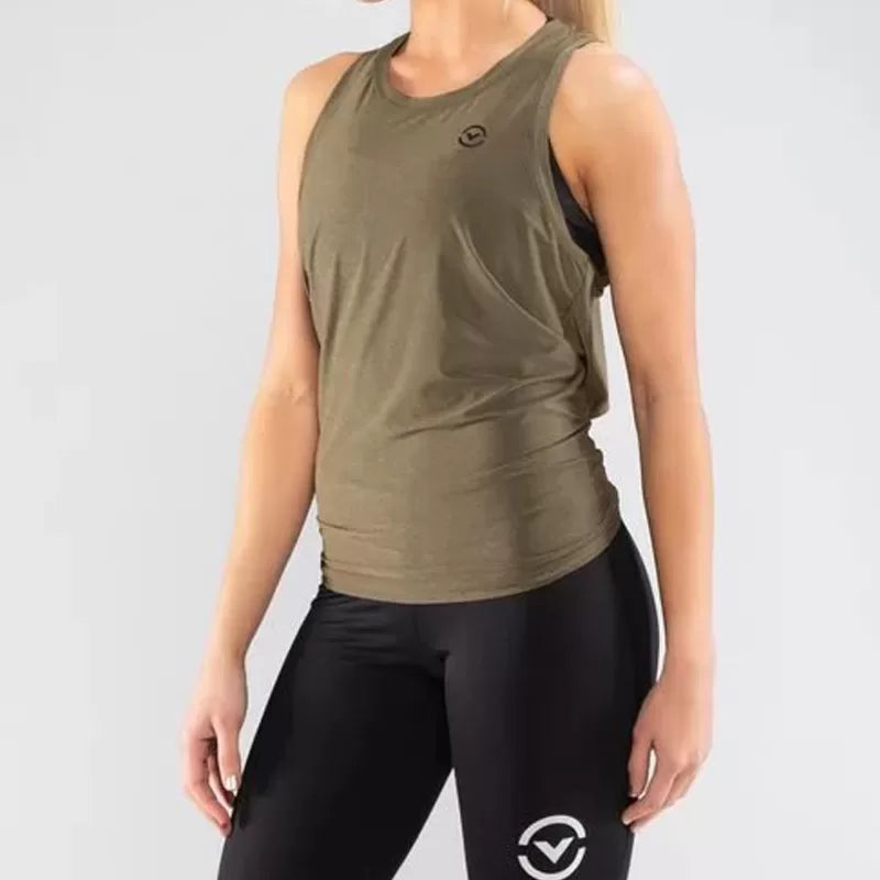 VIRUS WPC25 | The OG Tie Back Tank- Fitness top - Army Green - S