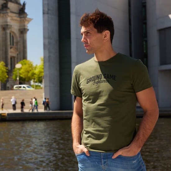 Ground Game "Athletic" T-Shirt - Dark Khaki 